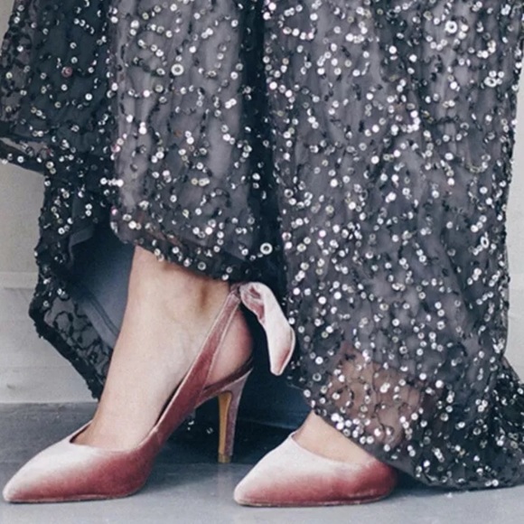 Adrianna Papell x BHLDN Lucent 0 / XS Gray Allover Sequins Maxi Gown - Picture 3 of 7